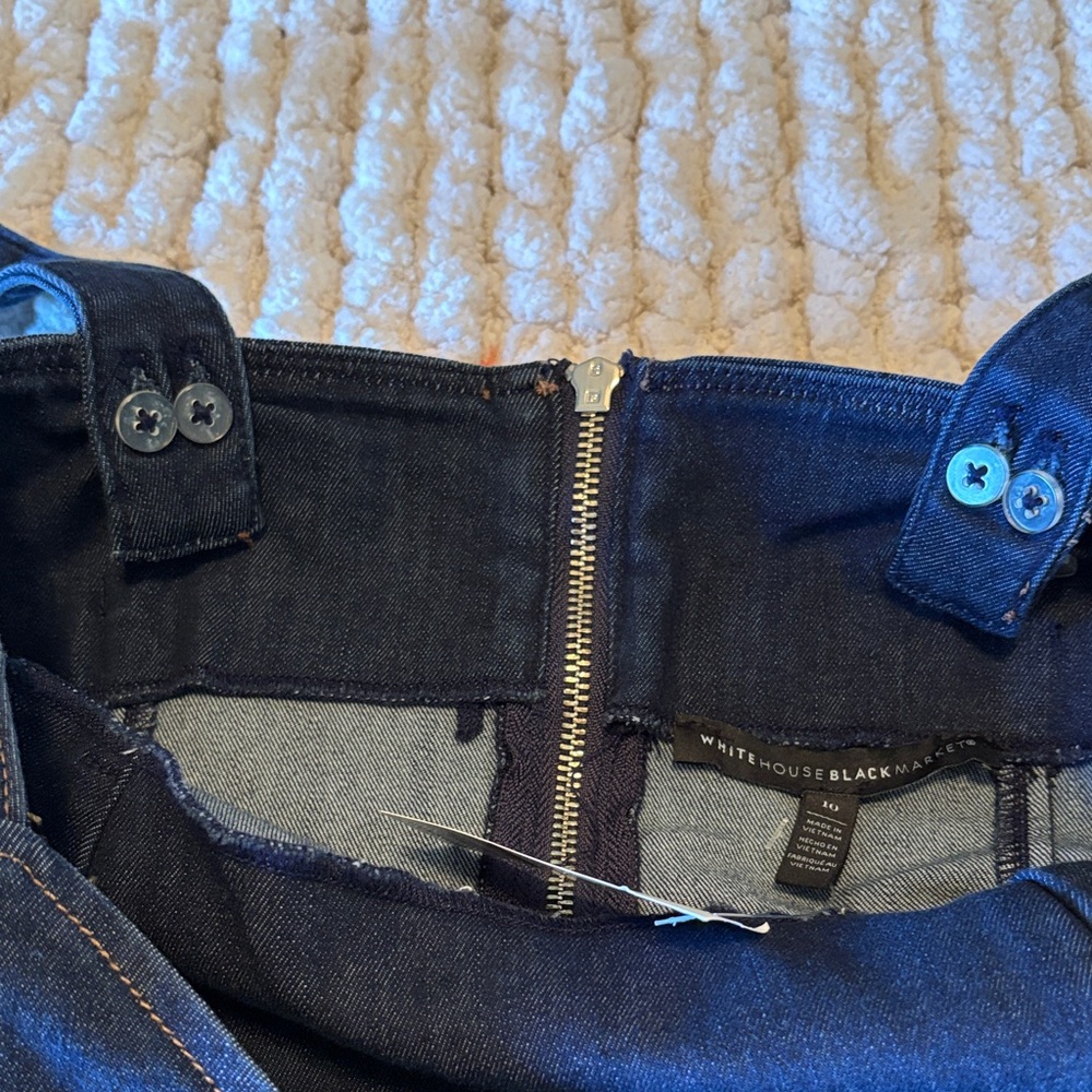 White House Black Market / Dark Blue Denim Bodice Tank Top - Picture 4 of 7